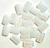 20 18mm White Opal Chiclet Glass Beads